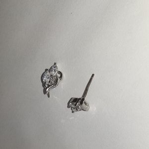 Silver diamond earrings